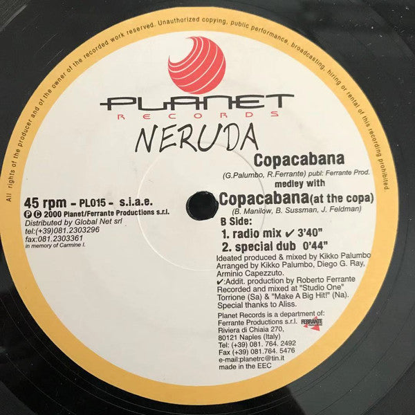 Neruda (3) : Copacabana (12")