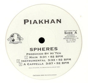 Piakhan : Spheres / Grow Up (12", Promo)