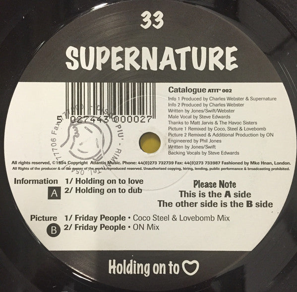 Supernature (2) : Holding On To Love / Friday People (Remix) (12")