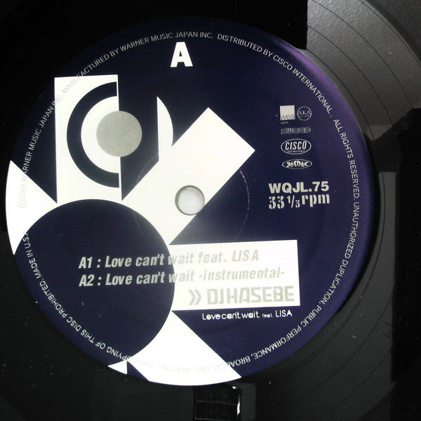 DJ Hasebe Feat. Lisa (3) : Love Can't Wait (12")