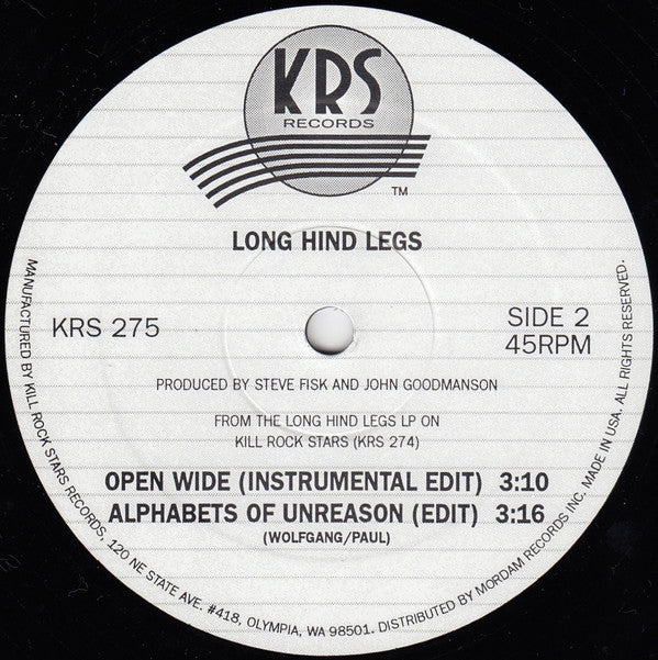 Long Hind Legs : Open Wide Remix (12", Maxi)
