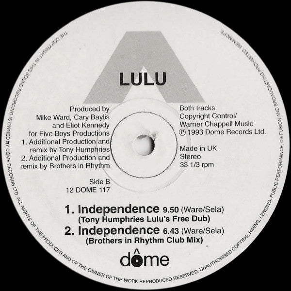Lulu : Independence (12")