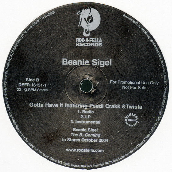 Beanie Sigel : Gotta Have It (12", Promo)