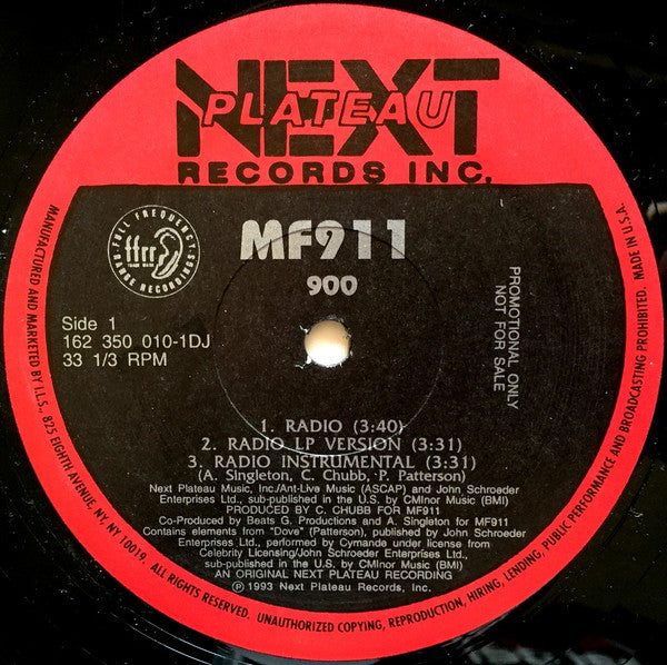 MF911 : 900 (12", Promo)