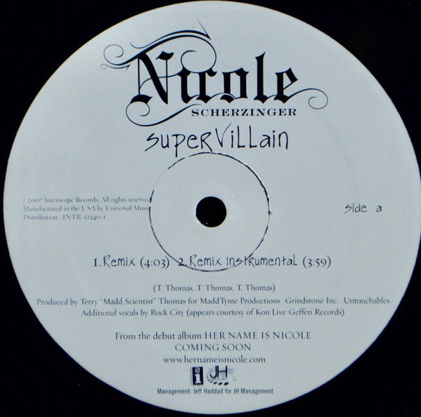 Nicole Scherzinger : Supervillain (Remix) (12", Promo)