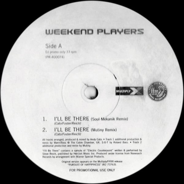 Weekend Players : I'll Be There (12", Promo)