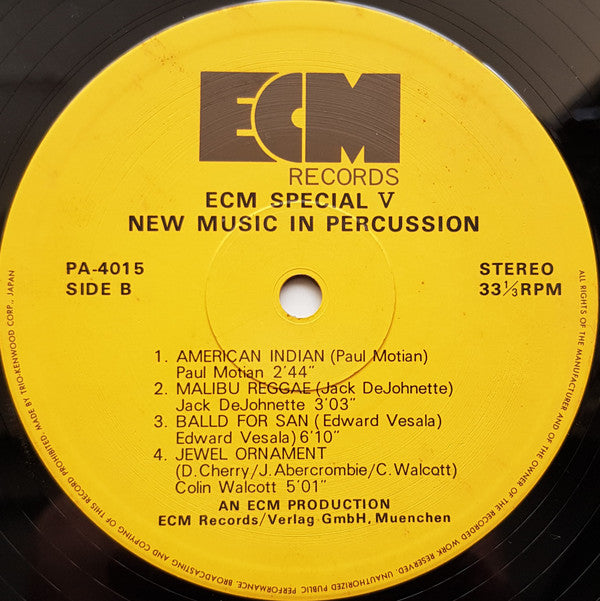 Various : ECM Special V (New Music In Percussion) (LP, Comp)