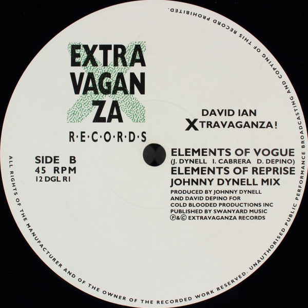 David Ian : Elements Of Vogue (Special Club Remix) (12")
