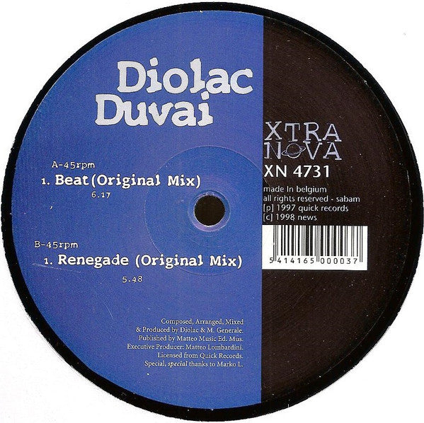 Diolac Duvai : Beat / Renegade (12")
