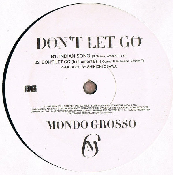 Mondo Grosso : Don't Let Go (12")