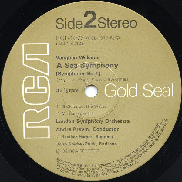 Ralph Vaughan Williams, André Previn, The London Symphony Orchestra : A Sea Symphony (Symphony No.1) (LP)