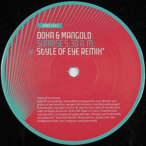 Dohr & Mangold : Sunrise 5:30 A.M. (12")