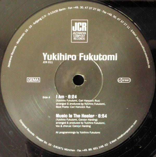 Yukihiro Fukutomi : I Am / Music Is The Healer (12")
