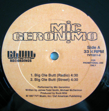 Mic Geronimo : Big Ole Butt (12", Promo)