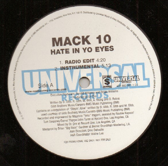 Mack 10 : Hate In Yo Eyes (12", Promo)