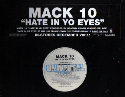 Mack 10 : Hate In Yo Eyes (12", Promo)