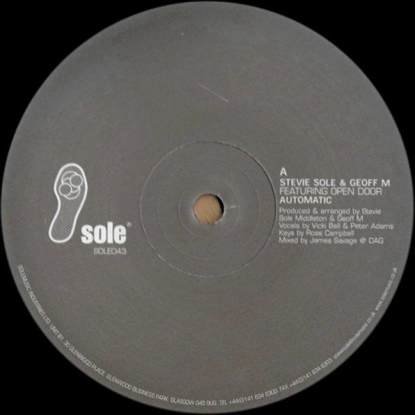 Stevie Sole & Geoff M Featuring Open Door : Automatic (12")