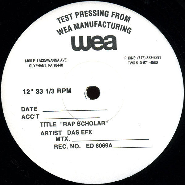 Das EFX : Rap Scholar (12", TP)