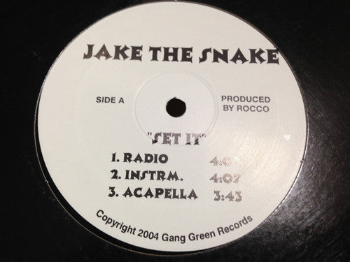Jake The Snake : Set It / One Love One Life (12")