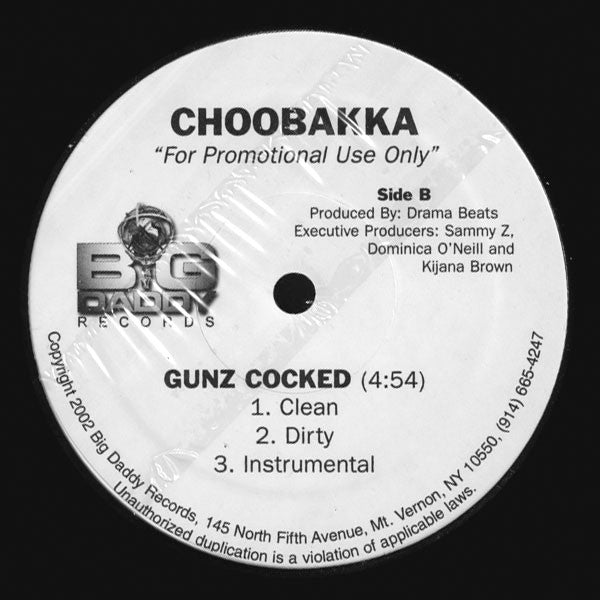 Choobakka : Big Daddy Money (12", Promo)