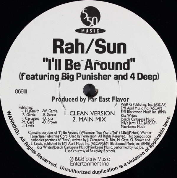 RahSun : I'll Be Around (12", Promo)