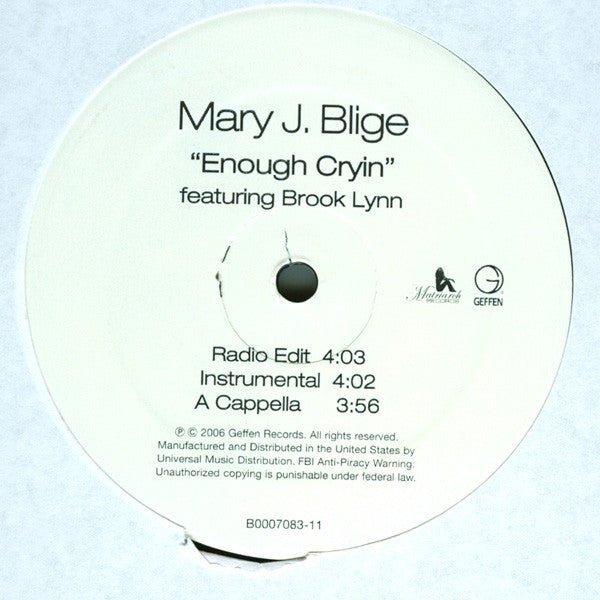 Mary J. Blige Featuring Brook : Enough Cryin (12")