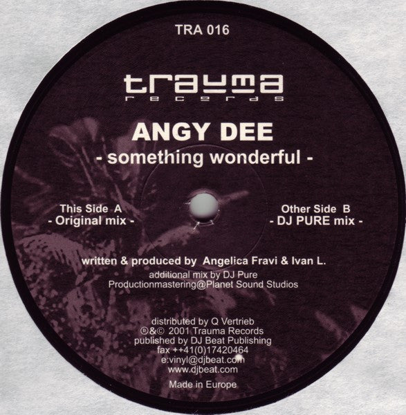 Angy Dee : Something Wonderful (12")