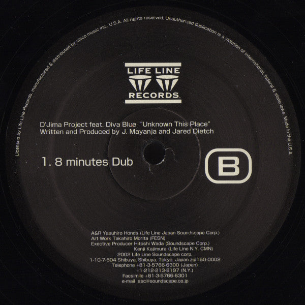 D'Jima Project Feat. Diva Blue : Unknown This Place (12")
