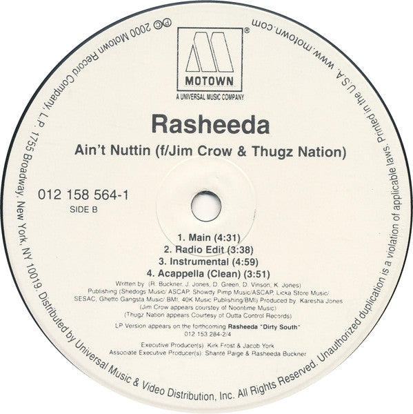 Rasheeda (2) : Off Da Chain (12", Promo)