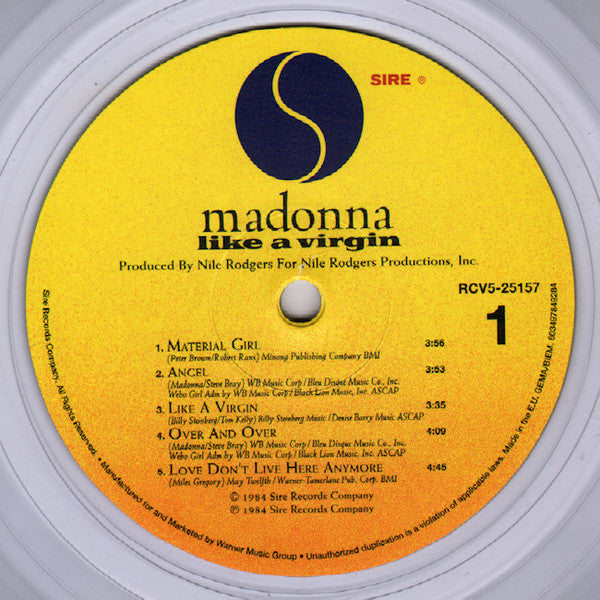 Madonna : Like A Virgin (LP, Album, Ltd, RE, Cle)