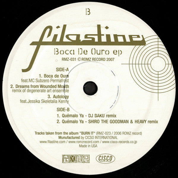 Filastine : Boca De Ouro EP (12", EP)