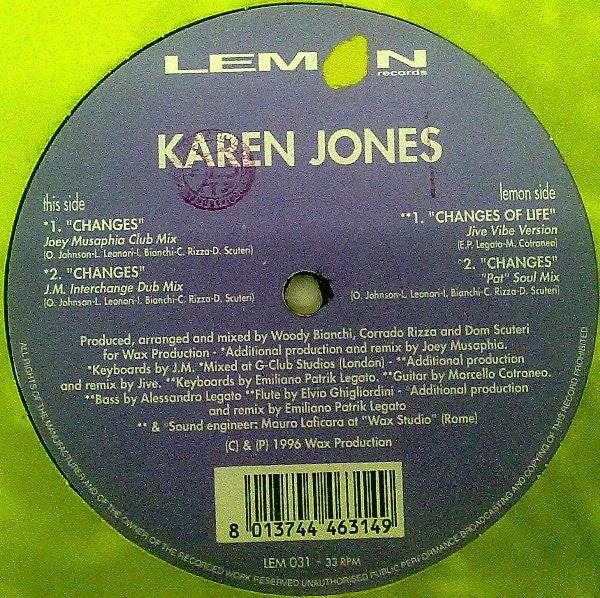 Karen Jones : Changes Of Life (12")