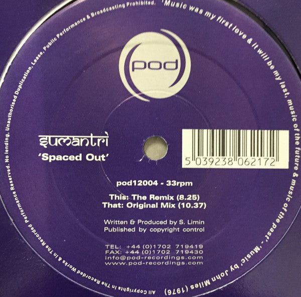 Sumantri : Spaced Out (12")