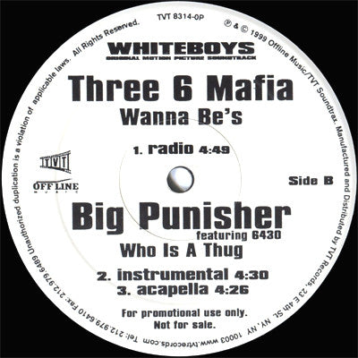 Big Punisher / Three 6 Mafia : Who Is A Thug / Wanna Be's (12", Promo)