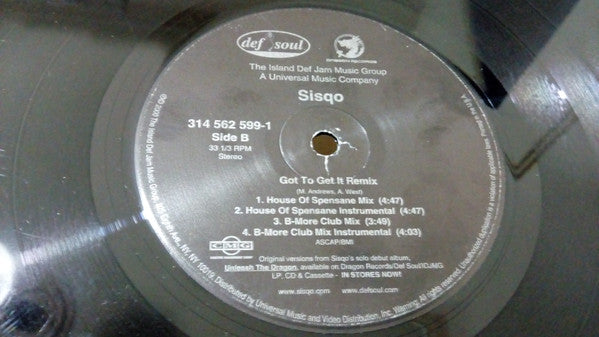 Sisqo : Thong Song / Got To Get It Remix (12")