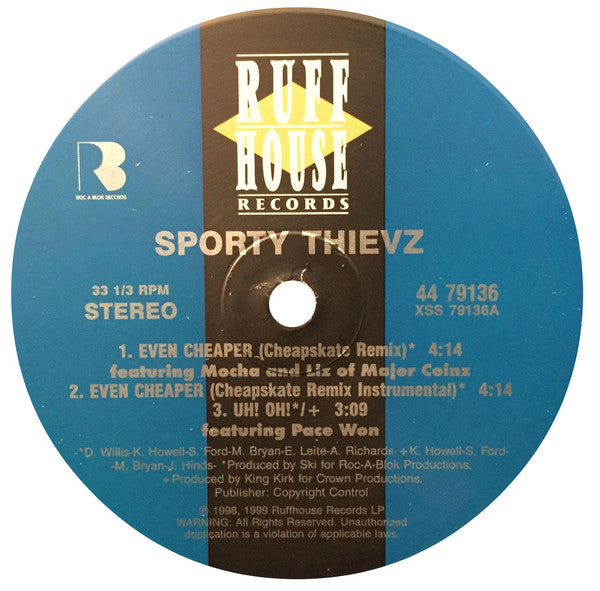 Sporty Thievz : Even Cheaper (Cheapskate Remix) (12")