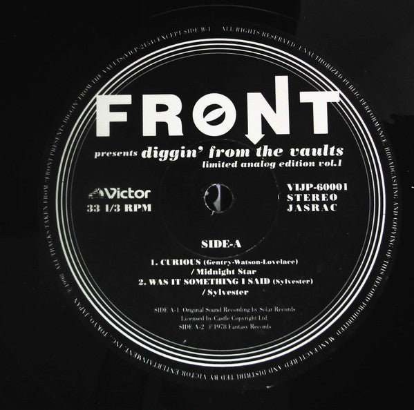 Various : Front Presents Diggin' From Vaults Limited Analog Edition Vol.1 (12", EP)
