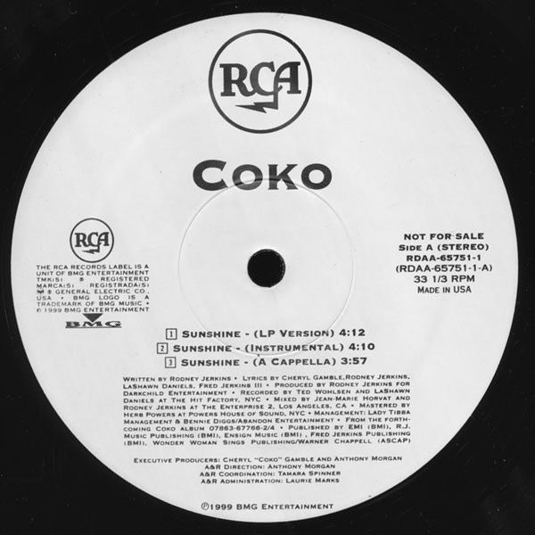 Coko : Sunshine (12", Promo)