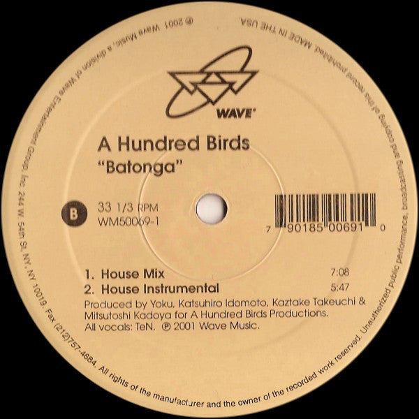 A Hundred Birds : Batonga (12")