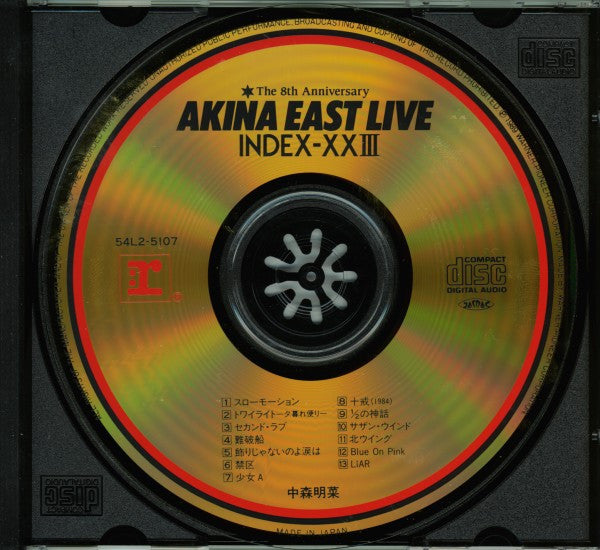Akina Nakamori : Akina East Live / Index-XXIII (2xCD, Album, Gol)