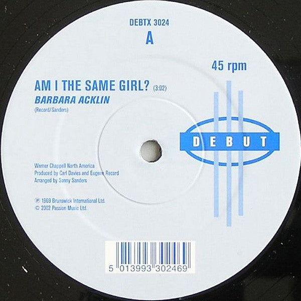 Barbara Acklin : Am I The Same Girl (12", RE)