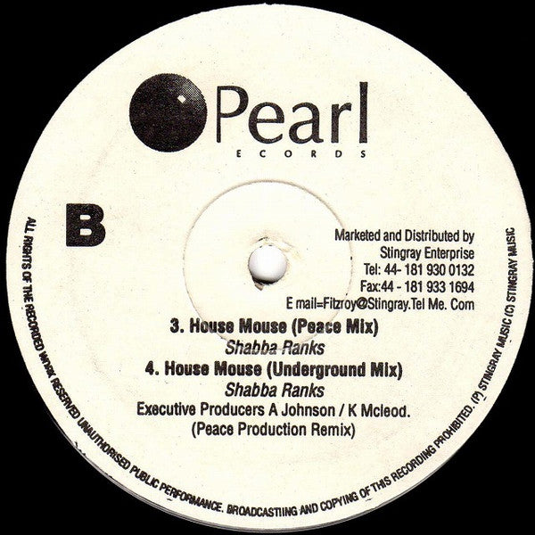 Shabba Ranks : House Mouse (Peace Production Remix) (12")