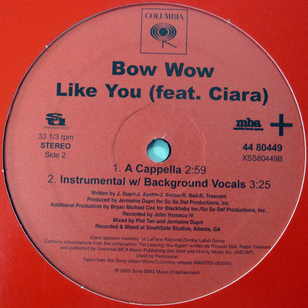 Bow Wow Feat. Ciara (2) : Like You (12")