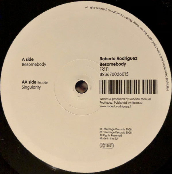 Roberto Rodriguez : Besomebody / Singularity (12")