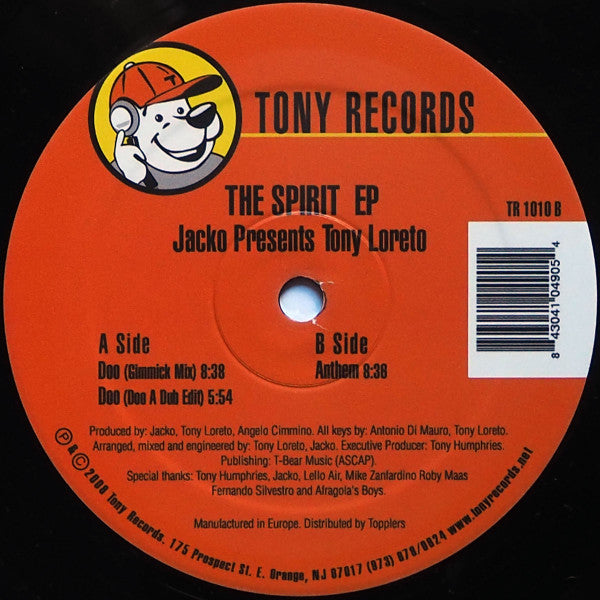 Jacko Presents Tony Loreto : The Spirit EP (12", EP)