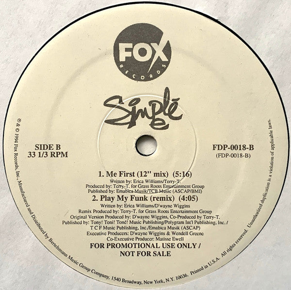 Simple E : Blue Jeans (12", Promo)