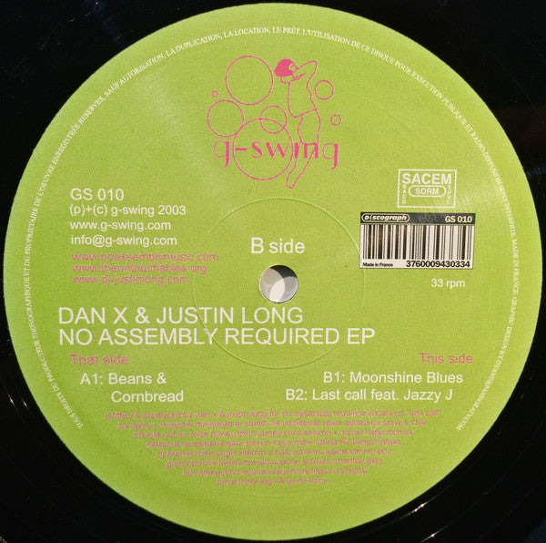 Dan X & Justin Long : No Assembly Required EP (12", EP)