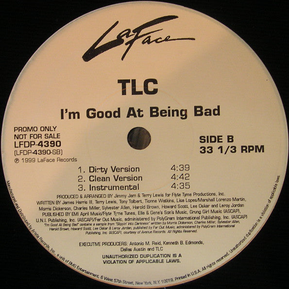 TLC : I'm Good At Being Bad (12", Promo)