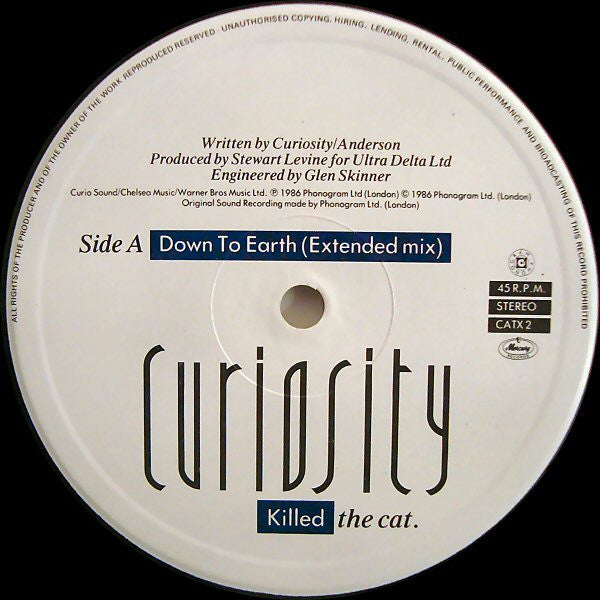 Curiosity Killed The Cat : Down To Earth (Extended Mix) (12" + 12", S/Sided, Single)