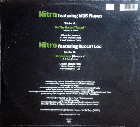 Mr. Nitro : Do The Damn Thang! / Hennessey (Remix) (12")